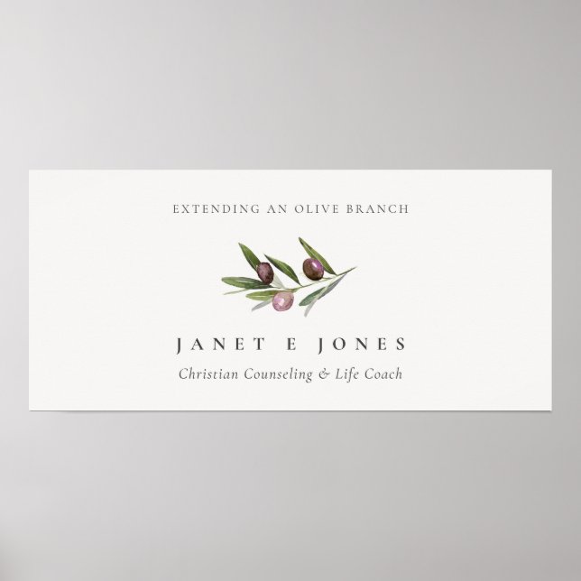 Rustic Minimal Olive Gren Fauna Business Poster (Framsidan)