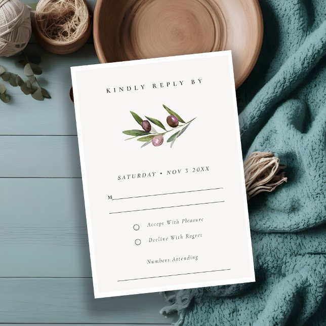 Rustic Minimal Olive Gren Foliage Bröllop OSA (Skapare uppladdad)