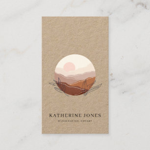 Rustic Minimalist Boho Kraft Visitkort