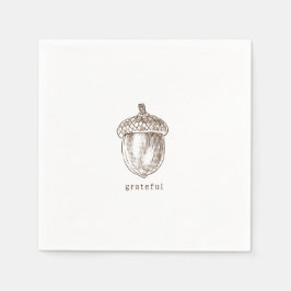 Rustic Minimalist Brown Thanksgiving Pappersservett