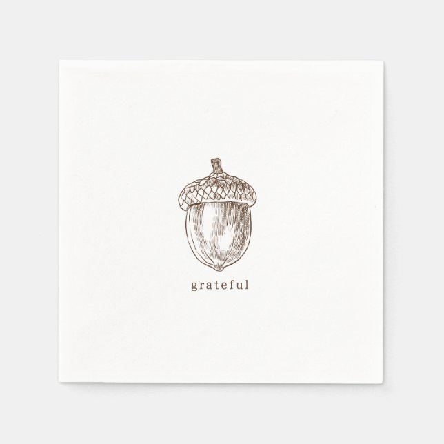 Rustic Minimalist Brown Thanksgiving Pappersservett (Framsidan)