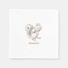 Rustic Minimalist Brown Thanksgiving Pappersservett