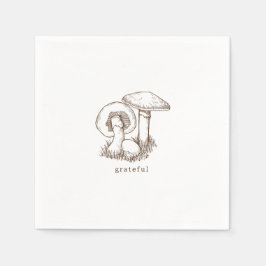 Rustic Minimalist Brown Thanksgiving Pappersservett