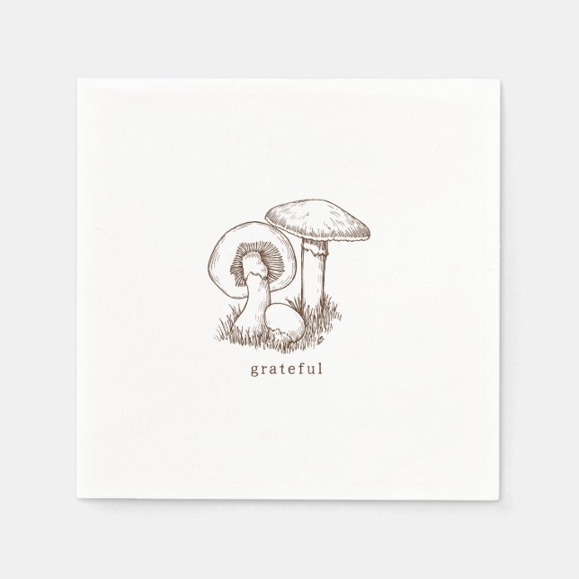 Rustic Minimalist Brown Thanksgiving Pappersservett (Framsidan)