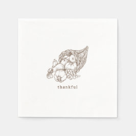 Rustic Minimalist Brown Thanksgiving Pappersservett