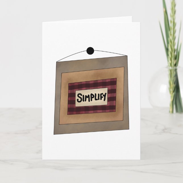 Rustic Minimalist Simplify Word Art Sign Kort (Framsida)
