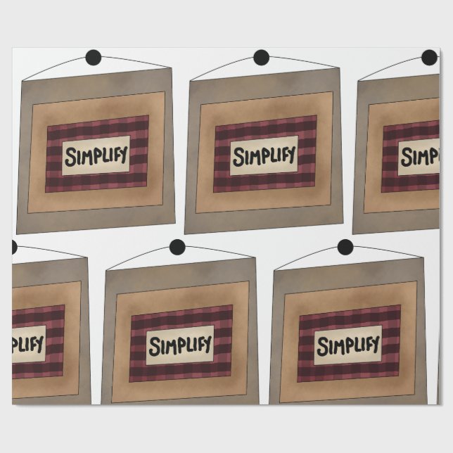 Rustic Minimalist Simplify Word Art Sign Presentpapper (Platt)