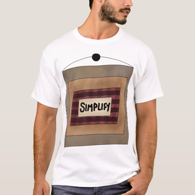 Rustic Minimalist Simplify Word Art Sign T Shirt (Framsida)