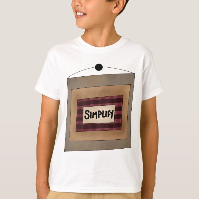 Rustic Minimalist Simplify Word Art Sign T Shirt (Framsida)