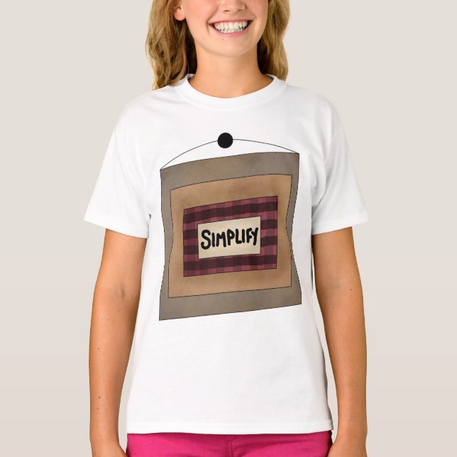 Rustic Minimalist Simplify Word Art Sign T Shirt (Framsida)