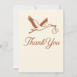 Rustic Minimalist Stork Baby Shower Inbjudningar