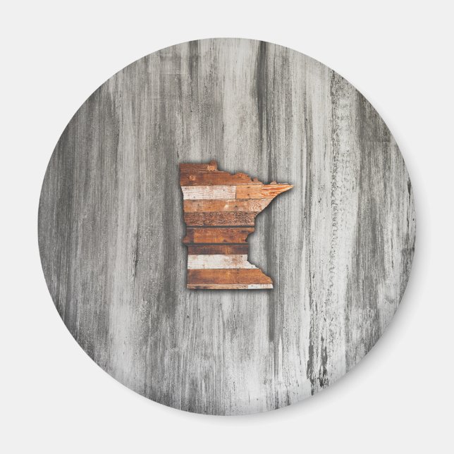 Rustic Minnesota Shape Magnet (Framsidan)