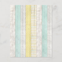 Rustic Mint & Gult Boho Geo Mod Scrapbook Papper