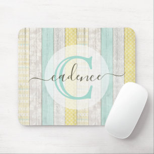 Rustic Mint & Gult Boho Geo Modern Personlig Musmatta