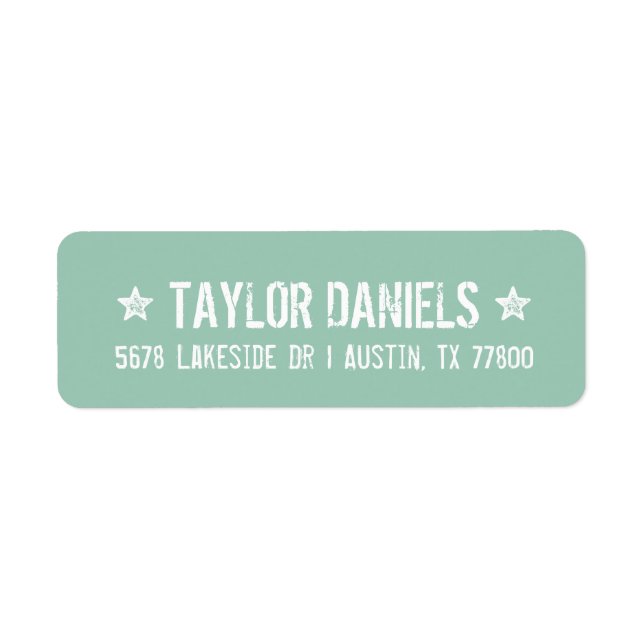 Rustic Mint-Returetiketter Returadress Etikett (Framsidan)
