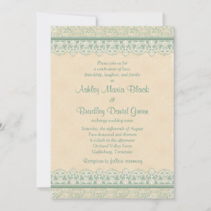 Rustic Mint Sage Ivory Snöre Parchment Titta Bröll Inbjudningar