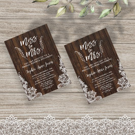 Rustic Miss till Wood Snöre Möhippa Inbjudningar