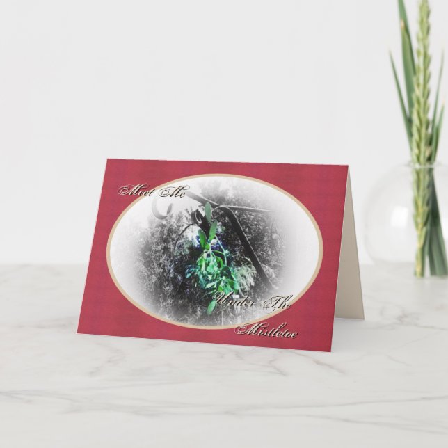 Rustic Mistletoe Yule Winter Solstice Helgkort (Framsida)