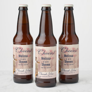 Rustic Mjölk can Landsbyggsbröllop Tack Ölflaska Etikett