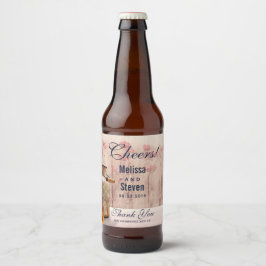 Rustic Mjölk can Landsbyggsbröllop Tack Ölflaska Etikett