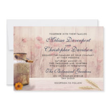 Rustic Mjölk Can med Wheat and Flowers Bröllop