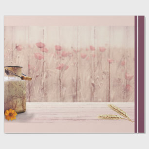 Rustic Mjölk Kan Land Stil på Wood Presentpapper