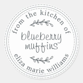 Rustic Modern Baked Goods Blueberry Muffins White Runt Klistermärke