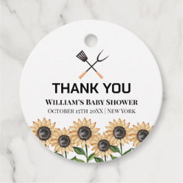 Rustic Modern BBQ Solrosbabydusch Gåvor Etiketter