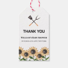 Rustic Modern BBQ Solrosbabydusch Presentetikett