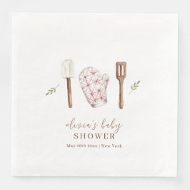Rustic Modern Chef Kitchen Saker Baby Shower Pappersservett