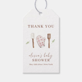 Rustic Modern Chef Kitchen Saker Baby Shower Presentetikett
