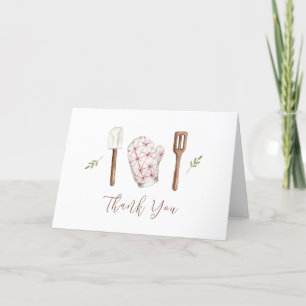 Rustic Modern Chef Kitchen Saker Baby Shower Tack Kort