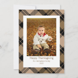 Rustic Modern Fall Brown Tartan Play Photo Julkort