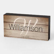 Rustic Modern Family Namn-lantbrukets monogram Woo