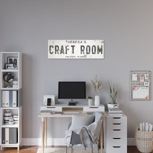 Rustic Modern Farmhouse Craft Room & City Long Canvastryck