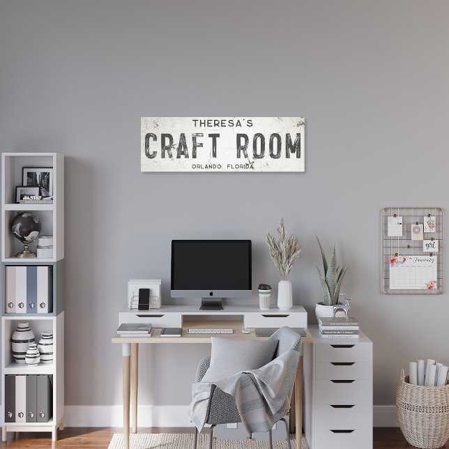 Rustic Modern Farmhouse Craft Room & City Long Canvastryck (Skapare uppladdad)