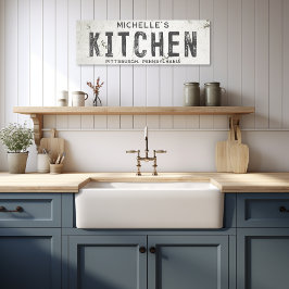 Rustic Modern Farmhouse Kitchen & City Long Canvastryck