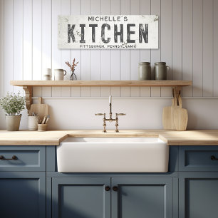 Rustic Modern Farmhouse Kitchen & City Long Canvastryck