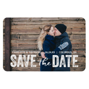 Rustic Modern Foto Spara datum magneter