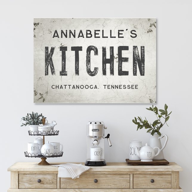 Rustic Modern Industrial Farmhouse Kitchen City Canvastryck (Skapare uppladdad)