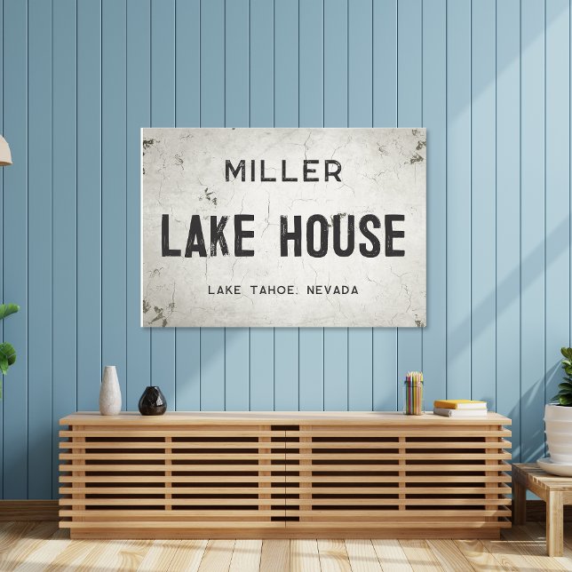 Rustic Modern Industrial Farmhouse Sjö House Canvastryck (Skapare uppladdad)