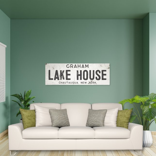 Rustic Modern Industrial Farmhouse Sjö House Canvastryck (Skapare uppladdad)