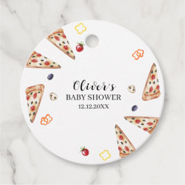 Rustic Modern Italice Pizza Baby Shower Gåvor Etiketter
