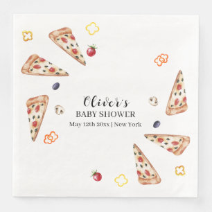 Rustic Modern Italice Pizza Baby Shower Pappersservett