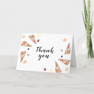 Rustic Modern Italice Pizza Baby Shower Tack Kort