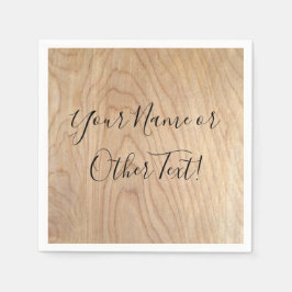 Rustic Modern Ofärdig Wood Mönster tryckt Pappersservett