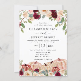 Rustic Modern Pumpkins Land Fall Wedding Inbjudningar