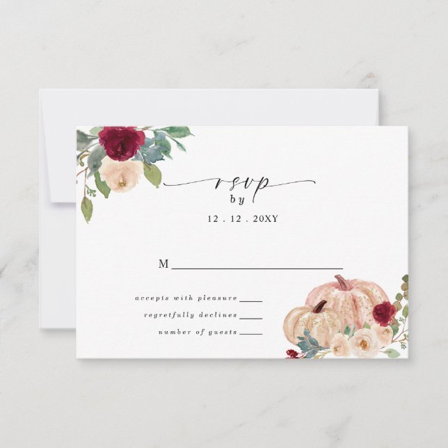 Rustic Modern Pumpkins Land Fall Wedding OSA Kort (Framsida)