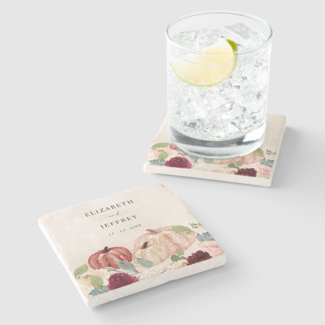 Rustic Modern Pumpkins Land Fall Wedding Stenunderlägg (Sidan)