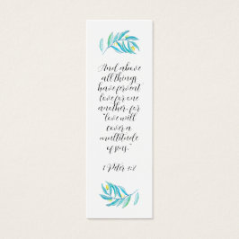 Rustic Modern Religiösa Bible Mint Citrus Bookmark Litet Visitkort